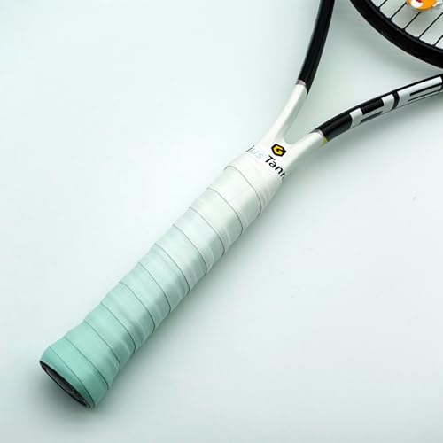 Tacky Tennis Racket Grip Tape, 6 Pack Tennis Grips, Absorbent and Enhanced Tennis Racquet Overgrip Tape（Gradient Color - color: Robin Egg Blue