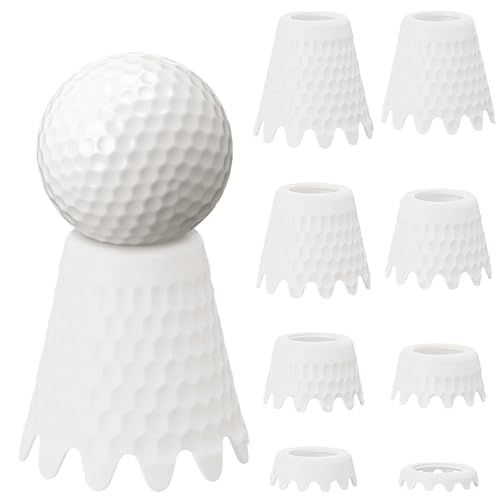 8 Pack Golf Simulator Tees, TPU Golf Tees 1/4"-2" Height, Durable Practice Tee for Indoor Outdoor Winter Training, Driving Range & Turf Mats - color: White
