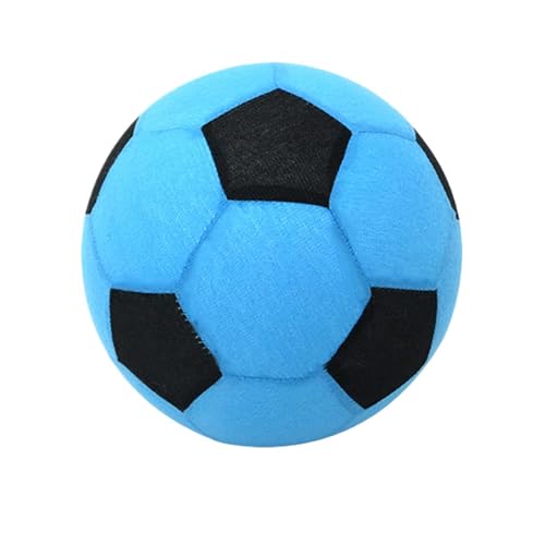 Inflatable Soft Football, Simulation Soccer Ball, 9.84 Inches Beach Toy with Leakproof, Elastic PVC Spheres, Indoor Play Toy with Bounce Design, Blow Up Football for Outdoor Use - color: Velvet Blue