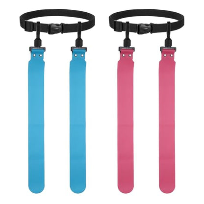 Flag Football, Adjustable Flag Football Belts with Belt and Flags Easy Tear Away - color: Rose Red/Sky Blue