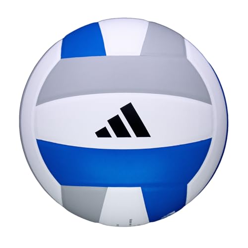 adidas | PRO | Hand Picked Leather Indoor Game Volleyball | NFHS Certified | Official Size - color: Blue/White/Gray
