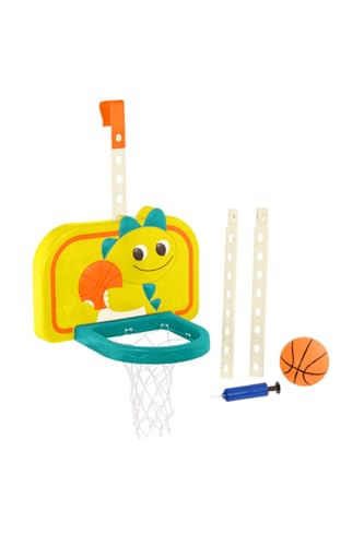B. toys – Hanging Basketball Net – Adjustable Height – Mini Ball & Air Pump – Sports Toys & Active Play – 3+ Years– Dinosaur Dribbler - style: Basketball With Net