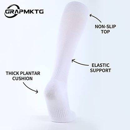 GRAPMKTG 3 Pack Softball Soccer Socks Baseball Football Socks for Youth Men and Women - color: White, size: Small