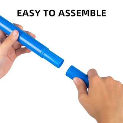 6 Pcs 5 FT Adjustable Agility Training Poles for Soccer,Basketball,Football, Horse,Dog-Speed and Agility Training Equipment Sports Training Poles with Rubber Bases and Bag - color: blue