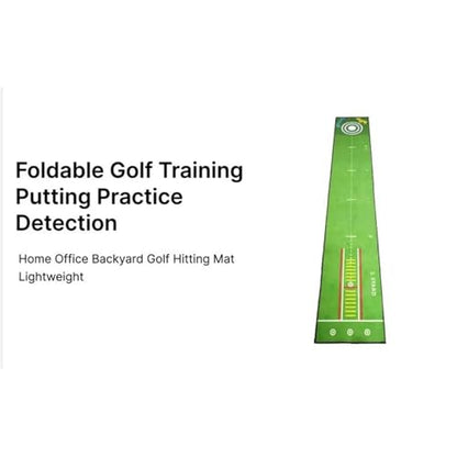 Foldable Golf Putting Training Pad, Wear Resistant Swing Detection Practice Equipment for Golfer Daily Training