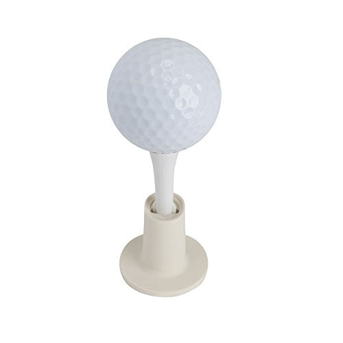 Set of 5 - Country Club Elite Golf Practice Mat Tees - Turn & Lock Rubber Tee Holder Plus Plactice Adjustable Height Tee - Replacement Tee Can Use with Most Range Driving Turf Mats