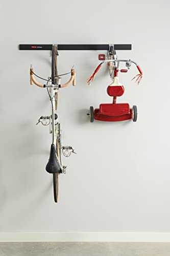 Rubbermaid FastTrack Garage Storage Bike Storage Kit, 3 Piece, All in One Rail Hook Kit Organizer, Heavy Duty Organization for Home/Garage/Wall/Shed - size: 1 Rail, 2 Hooks