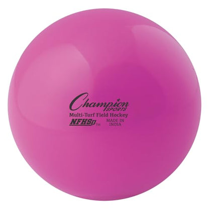Champion Sports Field Hockey Balls – NFHS Approved, High-Visibility Regulation Balls, 12-Pack - color: Pink (Pack of 12)