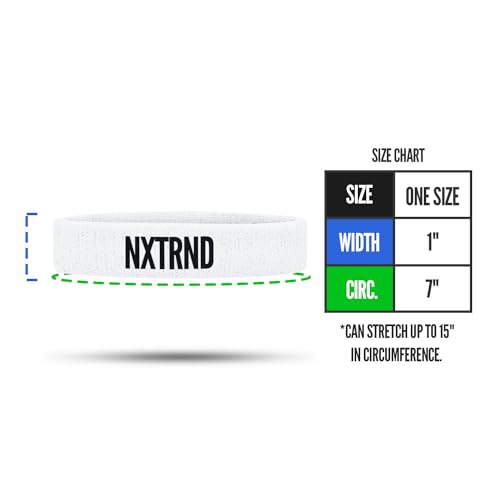 1 Pair Nxtrnd Bicep Bands, Sweat-Absorbent Arm Sweatbands, Football Accessory - color: White