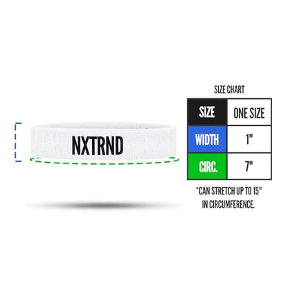 1 Pair Nxtrnd Bicep Bands, Sweat-Absorbent Arm Sweatbands, Football Accessory - color: White