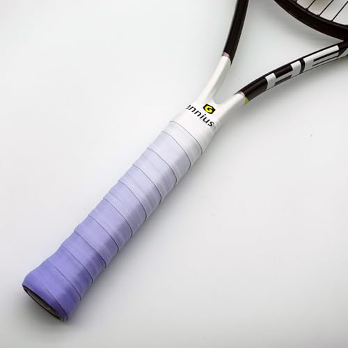 Tacky Tennis Racket Grip Tape, 6 Pack Tennis Grips, Absorbent and Enhanced Tennis Racquet Overgrip Tape（Gradient Color - color: Purple