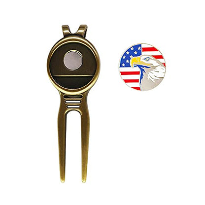 Myartte Golf Metal Divot Repair Tool with 24.5 mm Ball Marker - color: Bronze