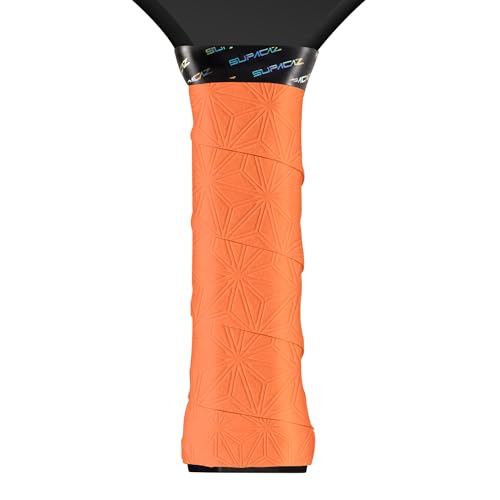 Supacaz SupaSuave Neon Orange Pickleball Overgrip - Tacky Pickleball Paddle Grip Tape Wrap - Pickle Ball Anti-Sweat Overwrap - 3pk
