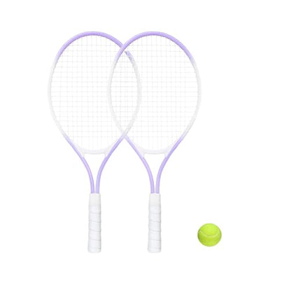 Children's Tennis Racket for 2 Players, Suitable for Beginners, pre Worn 27 inch Lightweight Children's Racket, Suitable for Boys and Girls, Equipped with Tennis