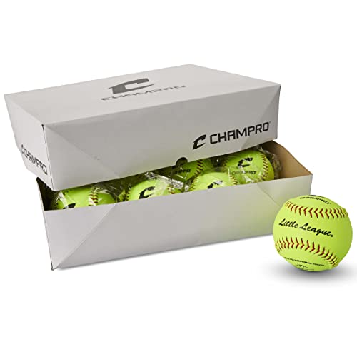 Champro Little League Poly Leather Cover, Red Set (Optic Yellow, 12-Inch)