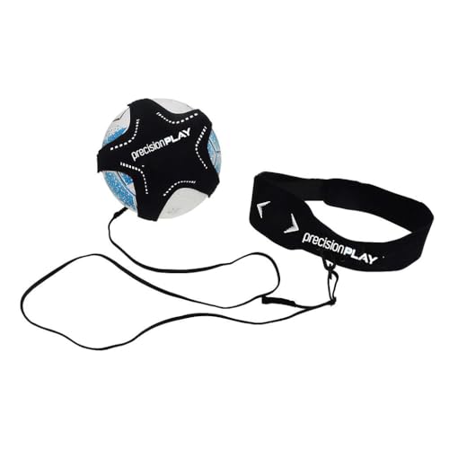 PrecisionPLAY Solo Kick Skills Trainer, Adjustable Waist Belt, Football Training Aid Free Hands Practice, Fits Ball Sizes 3 4 5