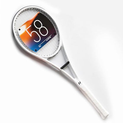 58 sq in Sweet Spot Trainer Tennis Racket, Precision Contact Training Racquet for Cleaner Hits, Timing and Control, Ball Machine and Repetition Practice, Match-Transfer Training Racket - color: Ivory