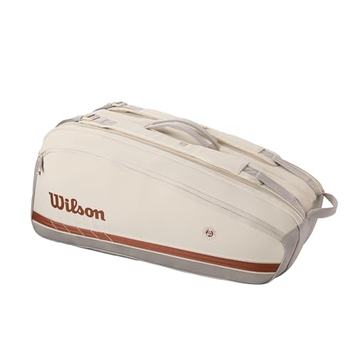 WILSON 2025 Roland-Garros Tennis Racket Bags - color: Cream/Clay, size: Holds up to 9 Rackets