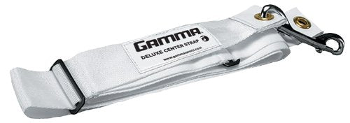 GAMMA Deluxe Center Strap – White Tennis Net Centering Strap with Galvanized Hardware – Heavy-Duty Woven Nylon, Adjustable Length, Quick Attachment for Court Use