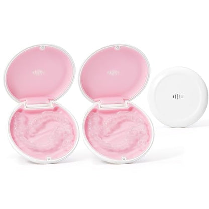 Retainer Case Slim Aligner Case with Vent Holes Removable Inner Tray Silicone for Easy Cleaning (2Pack White Pink) - color: 2Pack White Pink