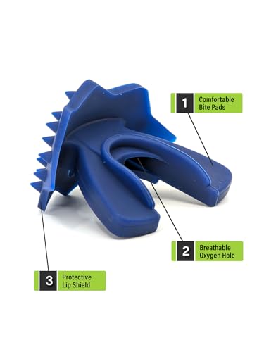 Loudmouth Football Mouth Guard - 3D SpikeSurge Football Mouthpiece with Strap, Fits Adult & Youth, Mouth Guard Football Accessories (Tiger Navy Blue) - color: Tiger Navy Blue