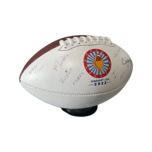 Super Bowl Football 2022 Party Decoration Trophy, Autograph Football Full Size 12 Inch Official Size 9, Table Centerpiece Decor for Touchdown Game Day Party