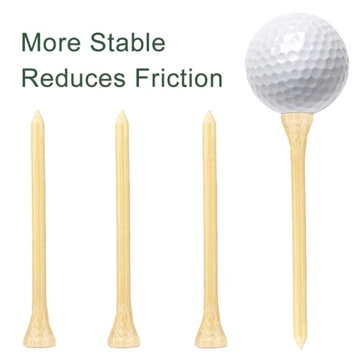 110 Pcs Bamboo Golf Tees 3 1/4 Inch, Friendly Biodegradable, Long and Tall Golf tees, More Durable and Stable, Ideal for Beginner