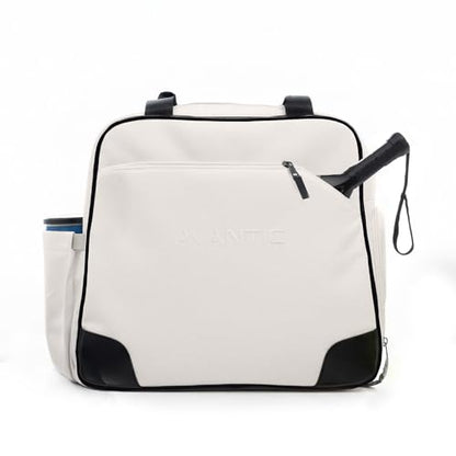 Avantic Pickleball Paddle Bag for Women & Men - 2-in-1 Canvas Backpack and Tote with Paddle Pocket, Shoe Compartment, Vegan Leather