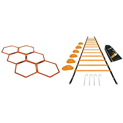 Yes4All Hex Agility Rings/Speed Rings with Carrying Bag – Hexagon Rings, Agility Hurdles for Agility Footwork Training
