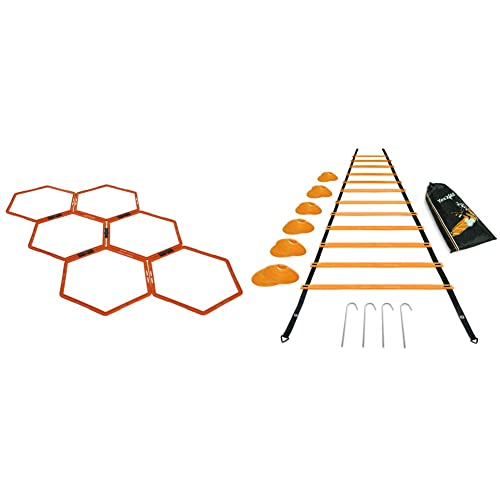 Yes4All Hex Agility Rings/Speed Rings with Carrying Bag – Hexagon Rings, Agility Hurdles for Agility Footwork Training
