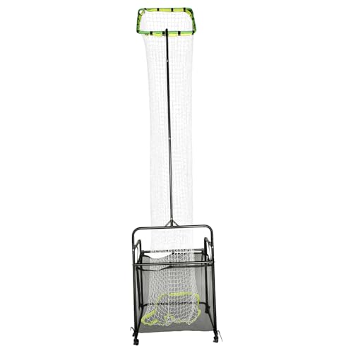 Volleyball Setter Training Equipment, Volleyball Setter Trainer Net Adjustable Angle & Height with Rolling Wheels & Ball Collection Bag for Professional Beginner Serving, Passing, Spiking