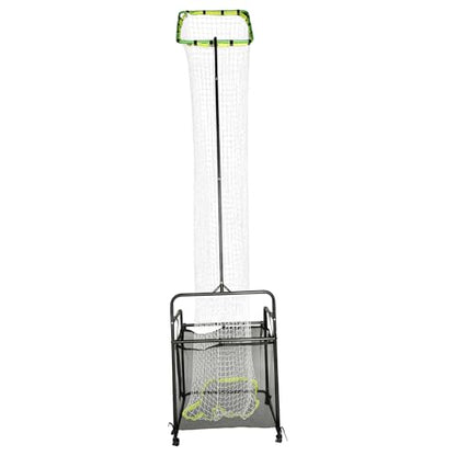Volleyball Setter Training Equipment, Volleyball Setter Trainer Net Adjustable Angle & Height with Rolling Wheels & Ball Collection Bag for Professional Beginner Serving, Passing, Spiking