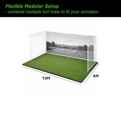 DCQ Golf Simulator Turf Flooring, Golf Mat for Indoor, Golf Simulator Accessories, Putting Turf - style: 12 x 6 ft