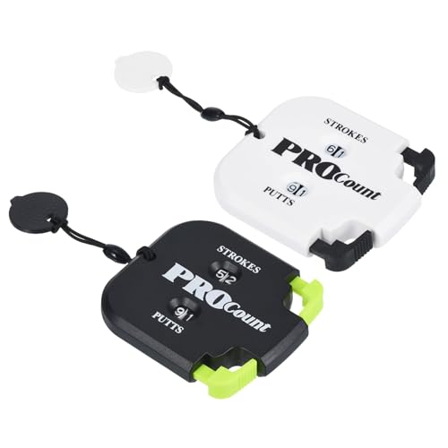 PATIKIL Golf Score Counter, 2 Digits Scoring Keeper Mini Golf Shot Stroke Counter for Golf Game Scorekeeper Outdoor Sport Scoreboard - color: White+Black, Black+Green