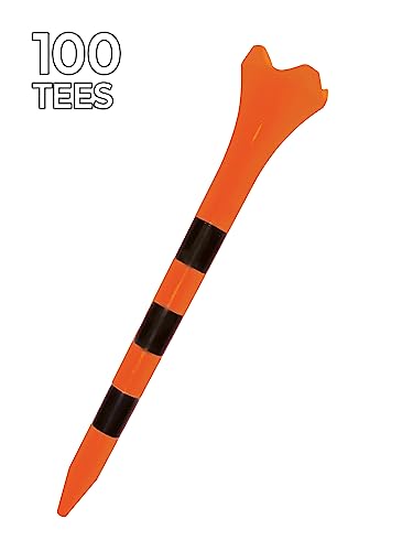 3-1/4" Pride Performance Golf Tee Striped, 100 Count - color: Citrus Orange
