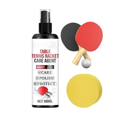 Table Tennis Paddle Cleaning Spray - Paddle Cleaning Spray with Sponge, Table Tennis Racket Protectant Agent,for Home Gym Sports Practice Training Exercise Workout Indoor