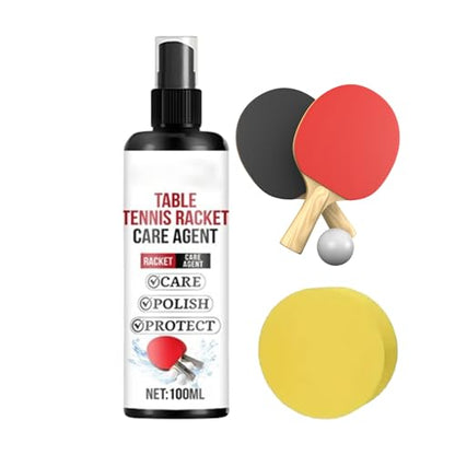 Table Tennis Paddle Cleaning Spray - Paddle Cleaning Spray with Sponge, Table Tennis Racket Protectant Agent,for Home Gym Sports Practice Training Exercise Workout Indoor