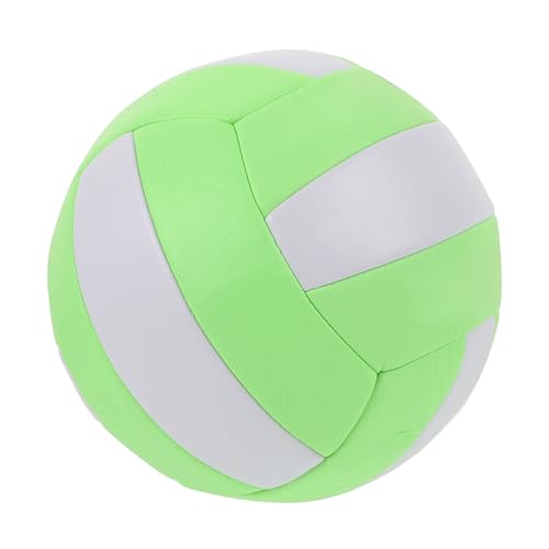 Hemoton Official Size 5 Soft Volleyball Indoor and Outdoor Training Ball Macaron Green White for Student Practice and Competition