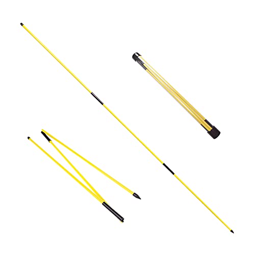 Eshan Golf Alignment Sticks 2 Pack Swing Training Aid Equipment Collapsible Trainer Practice Rods Posture Corrector in Handy Storage Tube Case for Men Women Golfer Swinging - color: Yellow