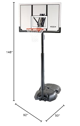 Lifetime 51544 Front Court Portable Basketball System, 50 Inch Shatterproof Backboard