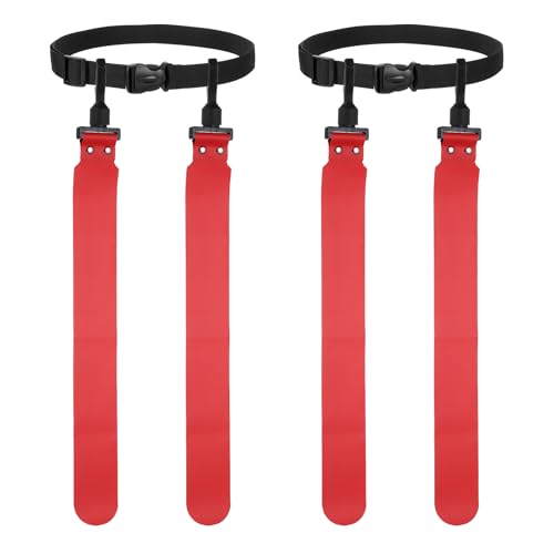 Flag Football, Adjustable Flag Football Belts with Belt and Flags Easy Tear Away - color: Red
