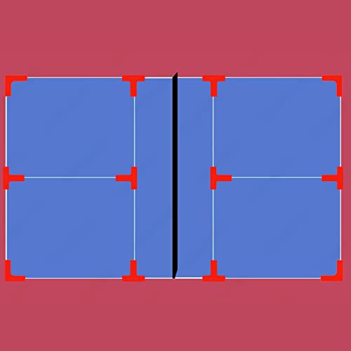 Aoneky Portable Pickleball Court Line Markers Kit, 12-Pack PVC Boundary Markers with 4 L-Shaped & 8 T-Shaped Corners for Outdoor Driveway Backyard Tennis Badminton, No Tape Needed, Reusable