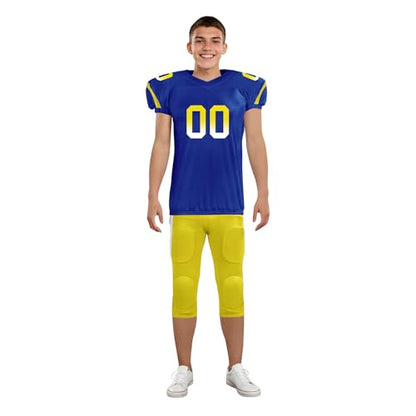 Youth Football Practice Jersey, Custom Blank Kids Practice Football Uniform Sportswear for Boys Training Games - color: College Navy Action Green White