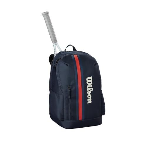 WILSON 2025 Team Tennis Racket Bags - color: Navy/Red, size: Holds up to 2 Rackets