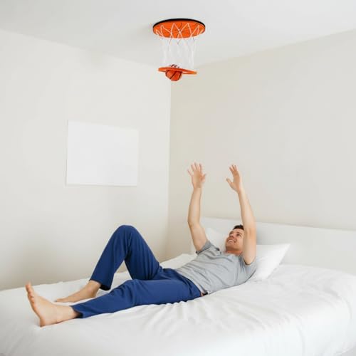 Hanging Indoor Basketball Hoop On Ceiling Sport Swish Hoops with Ball