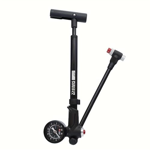 ThinkRider Shock Pump for Mountain Bike, High Pressure 350 Psi for Front Fork and Rear Bicycle Suspension Air Pump with Gauge Fits Schrader & Presta Tire Valve