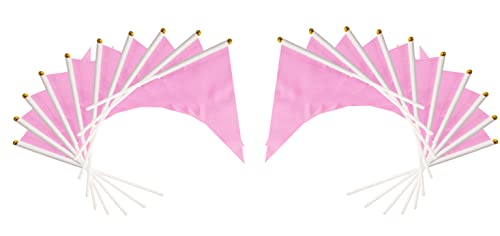 50 Pack Pink Pennant Small Mini Flags On Sticks,Hand Held Solid Pink Pennant DIY Graffiti Flag,Party Events Celebration,School,Grand Opening,Kids Birthday,Sports Clubs,Flower Pot - color: Pink