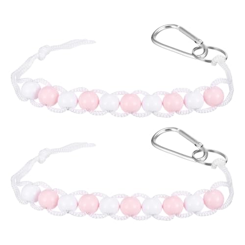 Golf Beads Counter, Golf Ball Beads Bracelet Count Stroke Score Acrylic Sports Keeper Putting with Hook for Golfer - color: Light Pink 5/ White 5