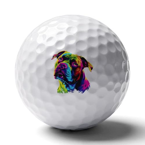Pit Bull Dog Lover Custom Golf Ball Soft Practice Golf Balls Performance Distance and Speed for Women Men Indoor Outdoor