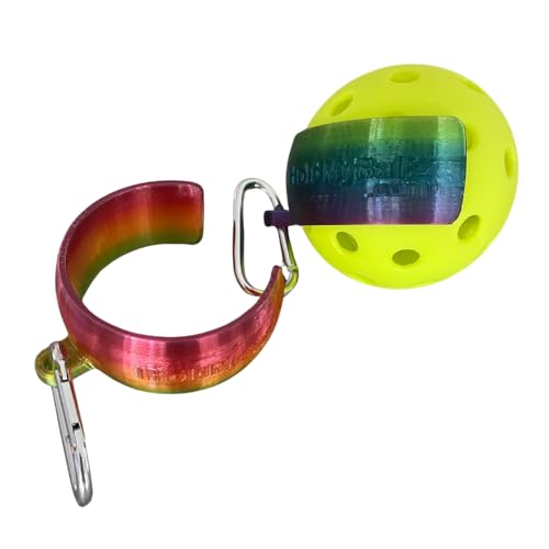 Pickleball Holder | Easily Attach Pickleballs | Ultimate Gift | 2-Pack - color: Rainbow